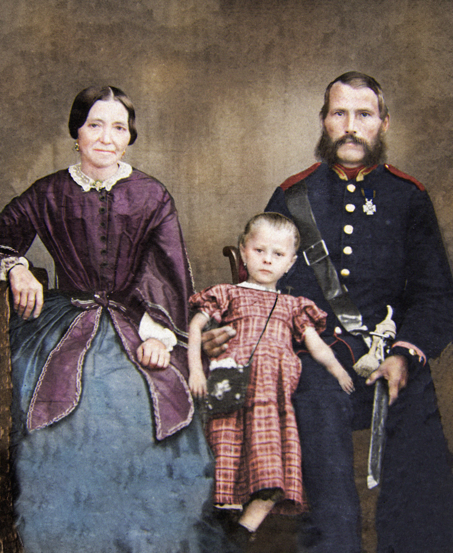 Wilhelm, Dorothee und Luise Hage aus Eschershausen um 1868